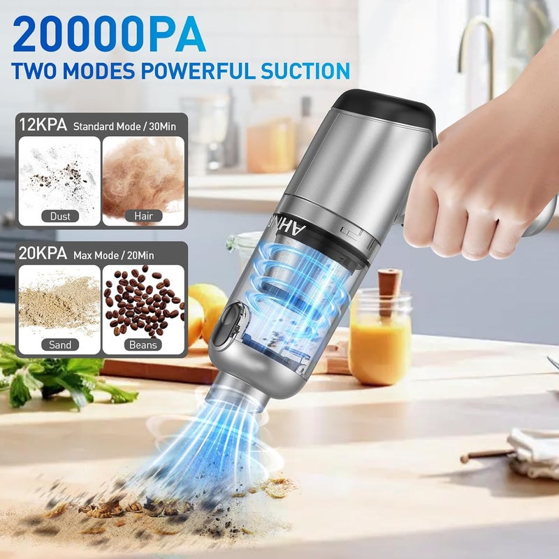 AHNR Handheld Car Vacuum Cleaner Cordless with Brushless Motor, 20000PA High Power Vacuum Cleaner & Air Duster, 3 in 1 Keyboard Portable Mini Hand Held Vacuums Cleaner for Car Home - Image 2